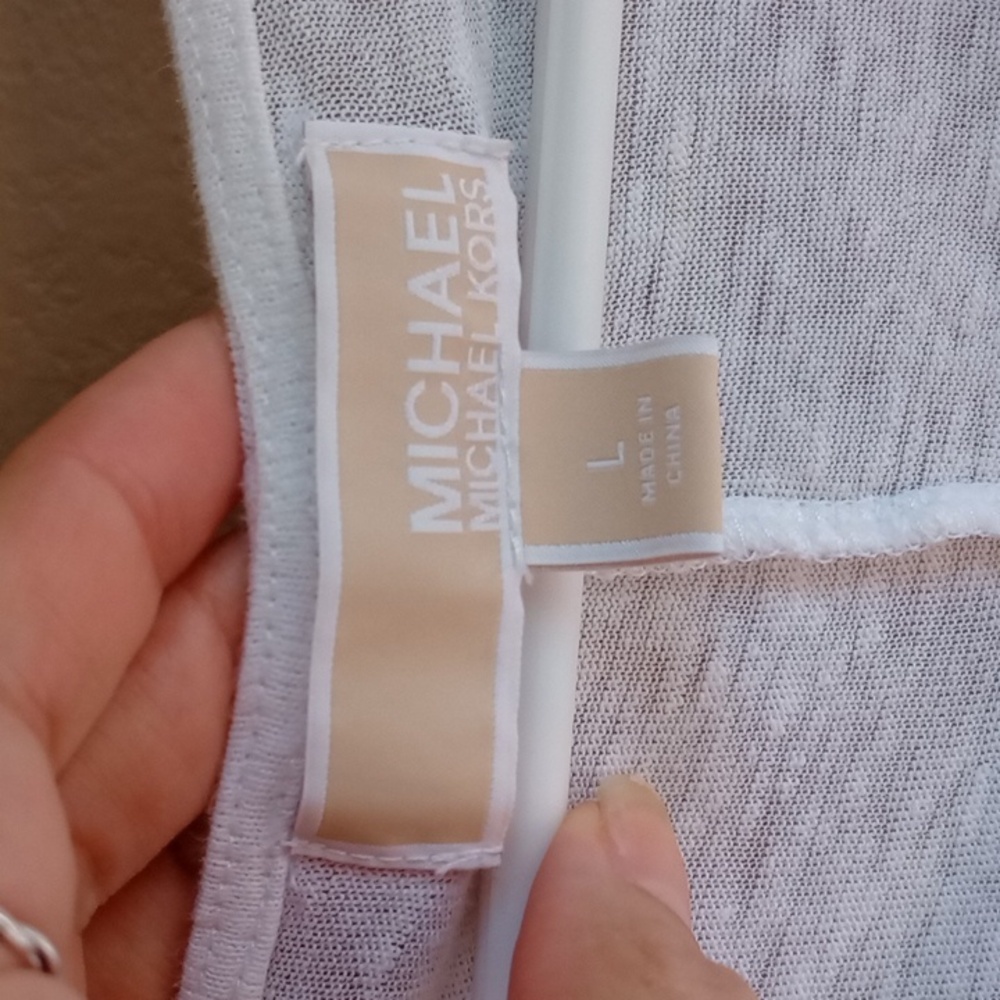 Michael Kors White Linen Blend Basic Coastal Tank… - image 3